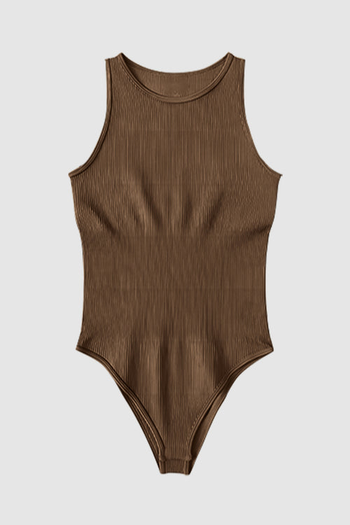 Round Neck Sleeveless Active Bodysuit