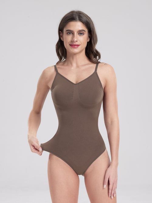 V-Neck Spaghetti Strap Active Bodysuit