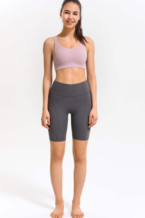 Crisscross Cutout Scoop Neck Sports Bra