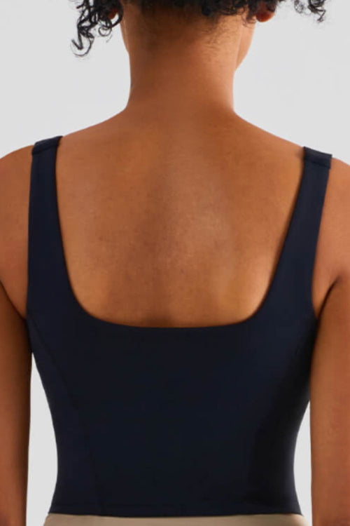 Square Neck Cropped Sports Tank