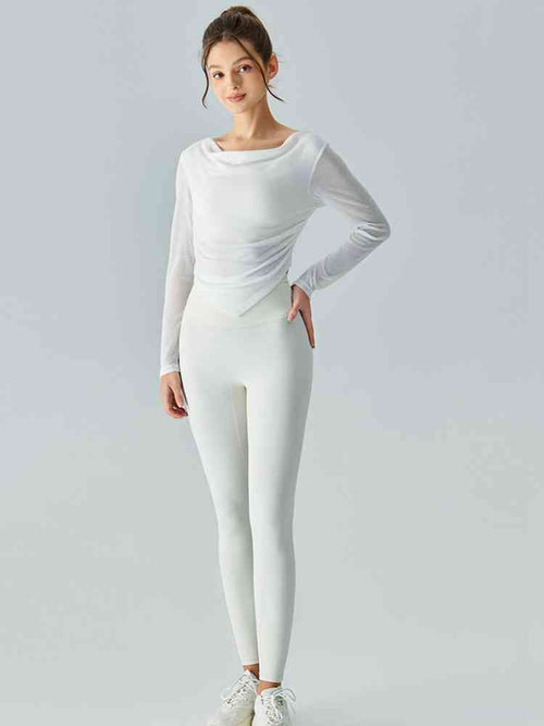 Cowl Neck Long Sleeve Sports Top