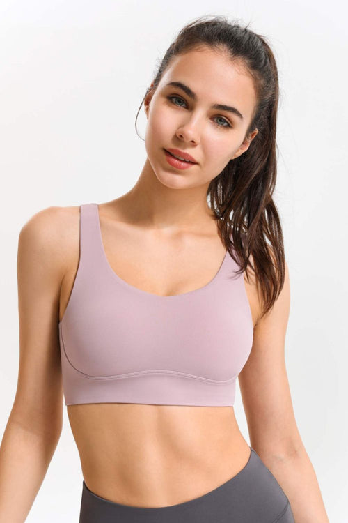 Crisscross Cutout Scoop Neck Sports Bra