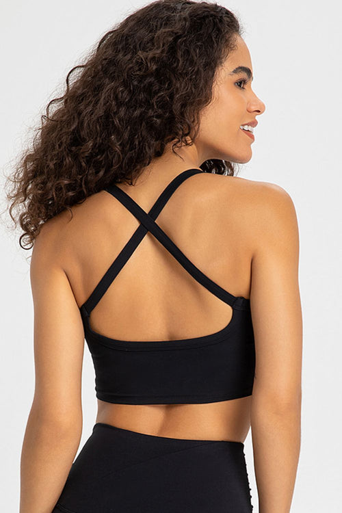 Crisscross Back V-Neck Sports Bra