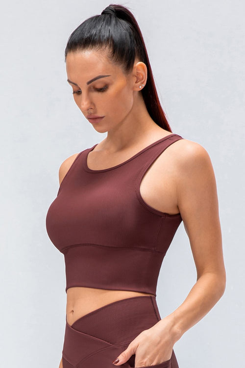 Reversible Ribbed Cropped Yoga Tank