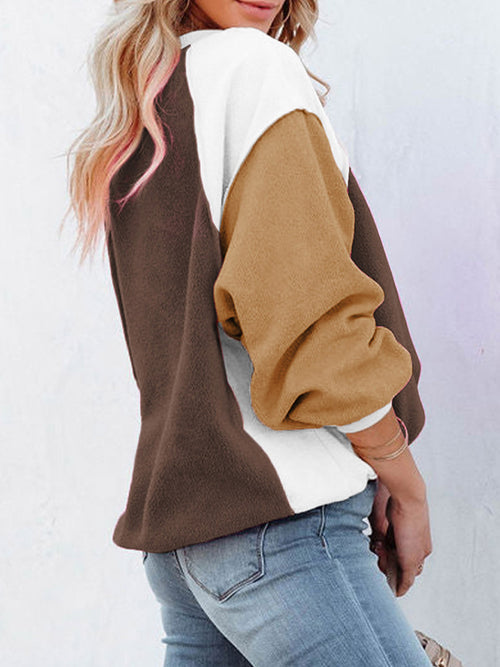 Color Block Exposed Seam Sweatshirt