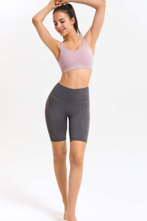 Crisscross Cutout Scoop Neck Sports Bra