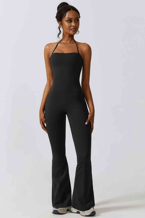 Halter Neck Flare Sport Jumpsuit