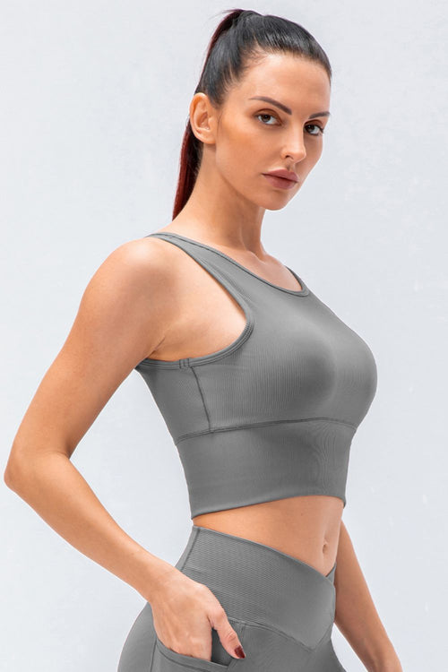 Reversible Ribbed Cropped Yoga Tank