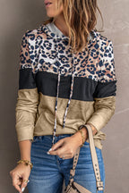 Leopard Color Block Hoodie